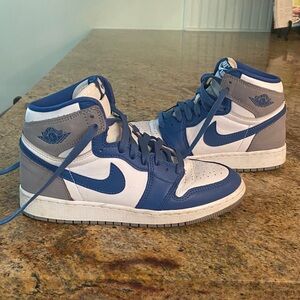 Jordan High-Top Sneakers in Blue and Gray
